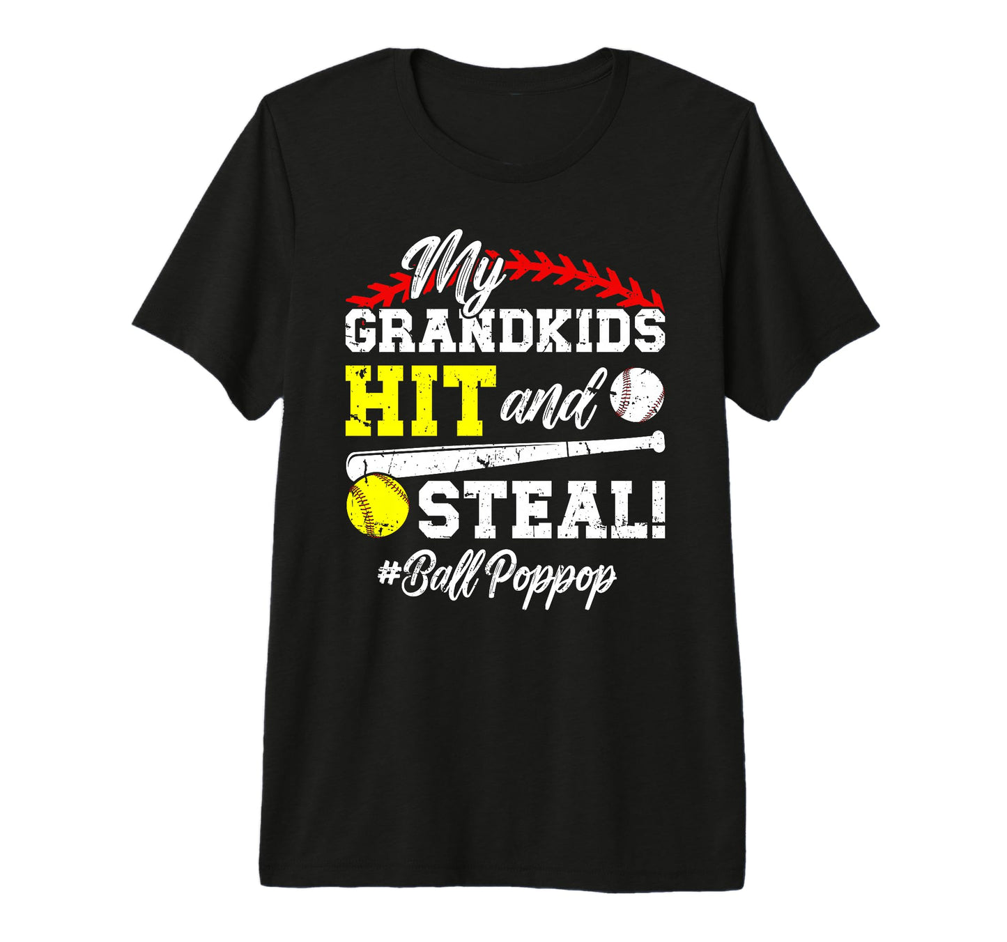 Mens Ball Pop Pop Baseball T-Shirt - Casual Everyday Wear Men Women - T-Shirt, Sweatshirt, Hoodie