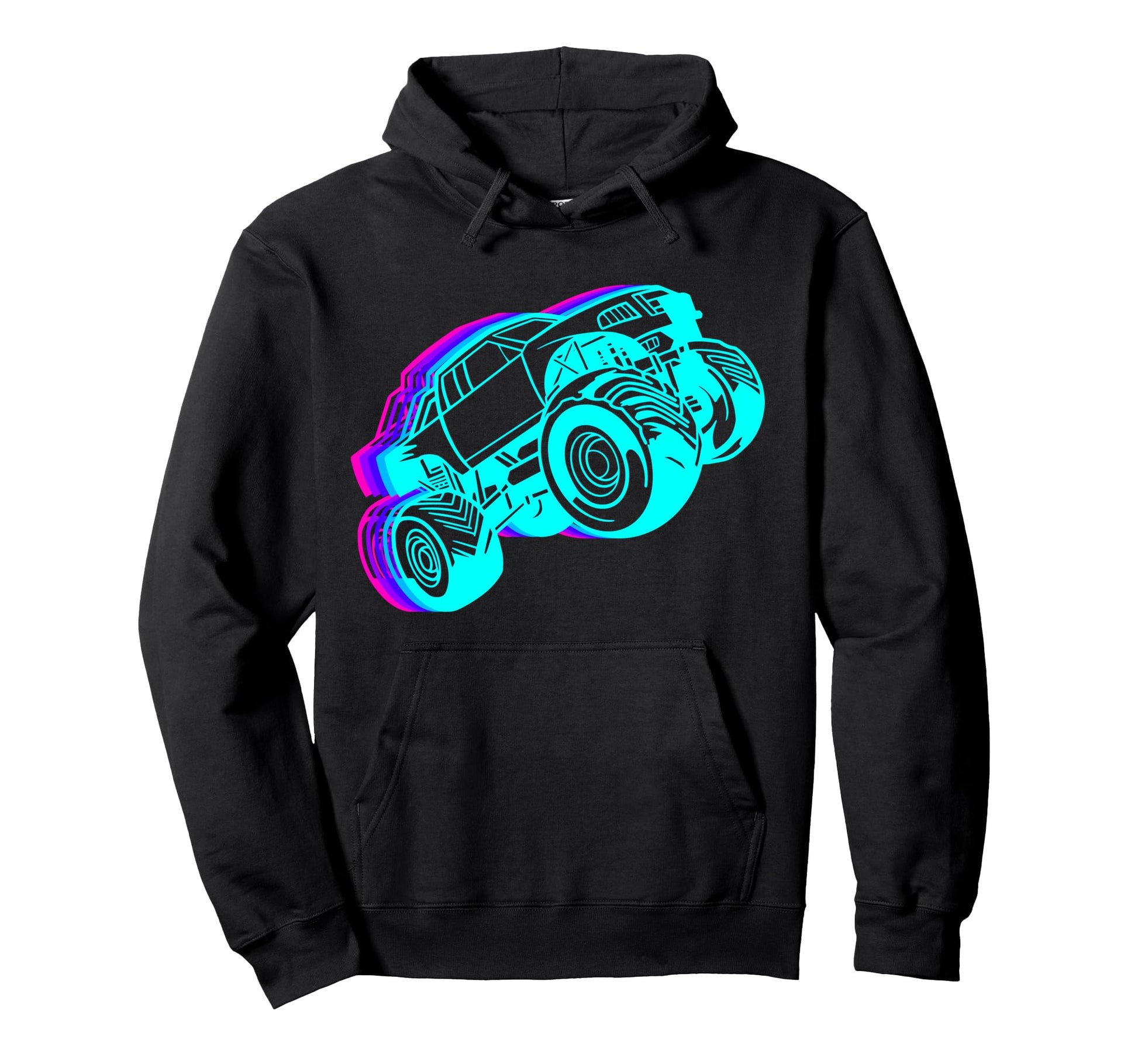 Monster Truck Offroad Vaporwave Hoodie - Trendy Graphic Men Women - T-Shirt, Sweatshirt, Hoodie
