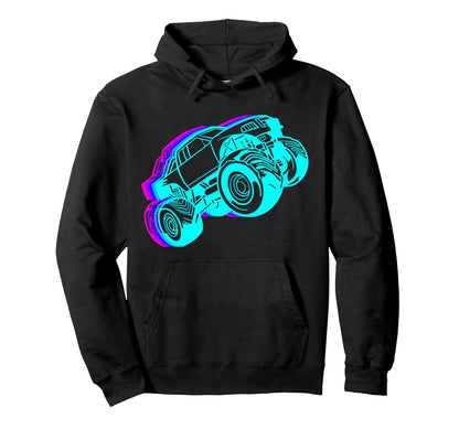 Monster Truck Offroad Vaporwave Hoodie - Trendy Graphic Men Women - T-Shirt, Sweatshirt, Hoodie