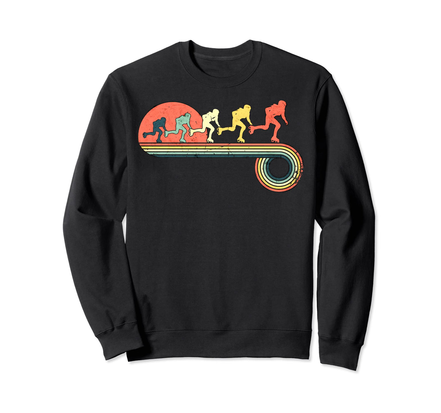 Roller Skater Sunset Rainbow Sweatshirt - Novelty Apparel Unisex - T-Shirt, Sweatshirt, Hoodie
