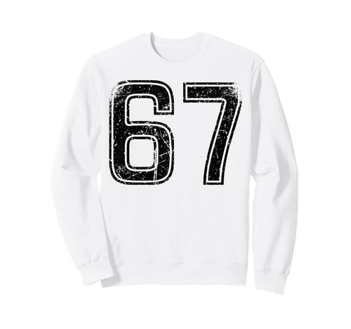 Black Sports Team Number 67 Sweatshirt - Unique Graphic Men Women - T-Shirt, Sweatshirt, Hoodie