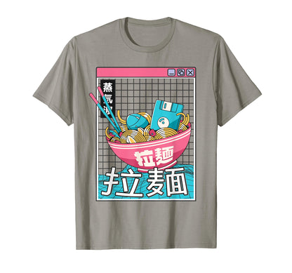 Ramen Noodles Bowl Kawaii Weirdcore T-Shirt - Aesthetic Graphic Unisex - T-Shirt, Sweatshirt, Hoodie