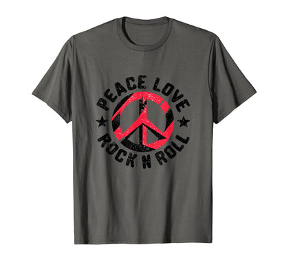 Peace Love And Rock And Roll Rocker T-Shirt - Custom Art Print Men Women - T-Shirt, Sweatshirt, Hoodie