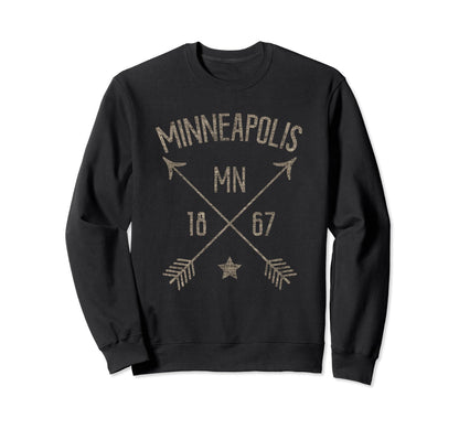 Minneapolis Minnesota Distressed Sweatshirt - Trendy Graphic for Adults - T-Shirt, Sweatshirt, Hoodie