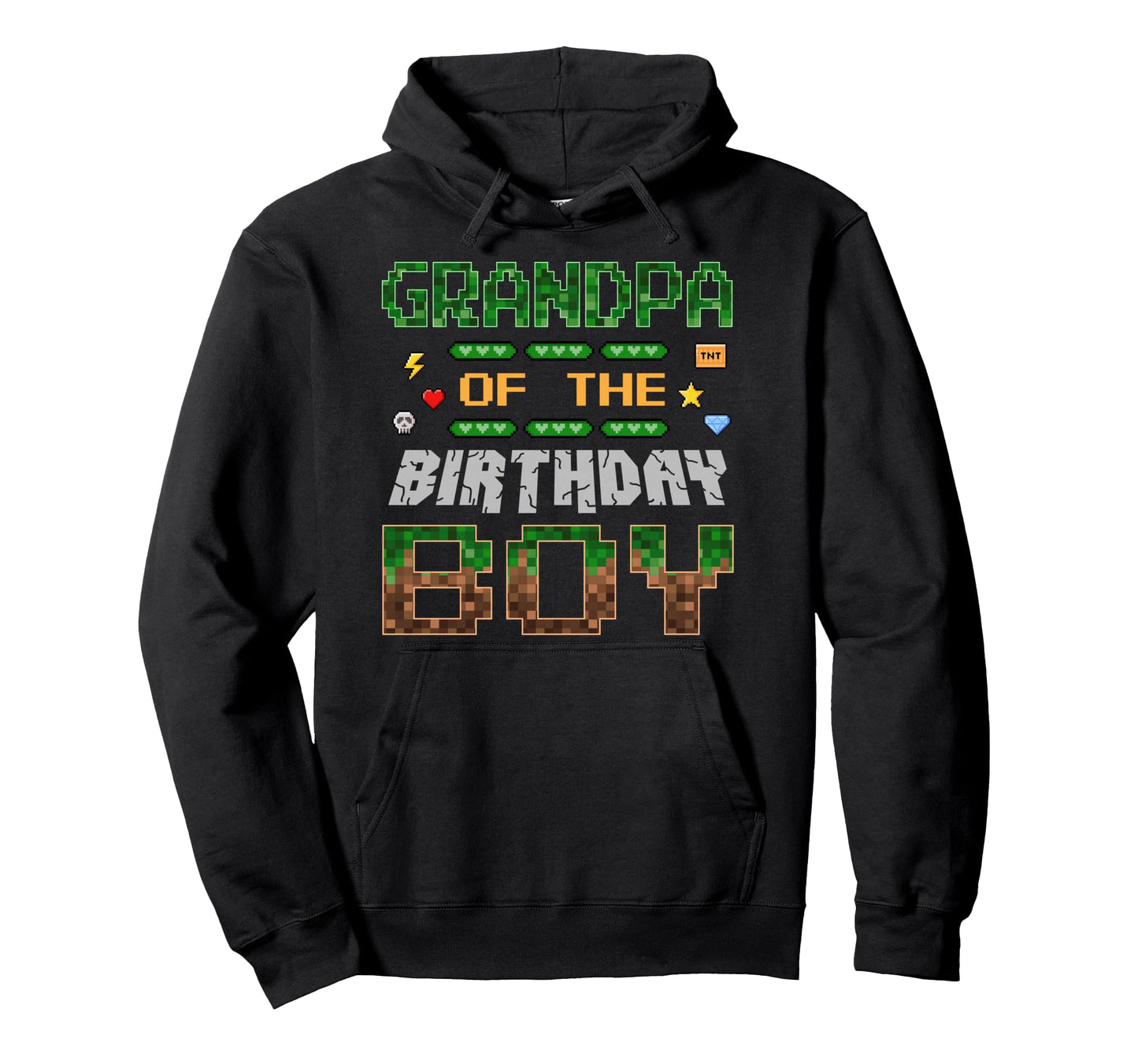 Grandpa Birthday Pixel Gamer Family Love Hoodie - Custom Art Print Unisex - T-Shirt, Sweatshirt, Hoodie