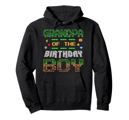 Grandpa Birthday Pixel Gamer Family Love Hoodie - Custom Art Print Unisex - T-Shirt, Sweatshirt, Hoodie