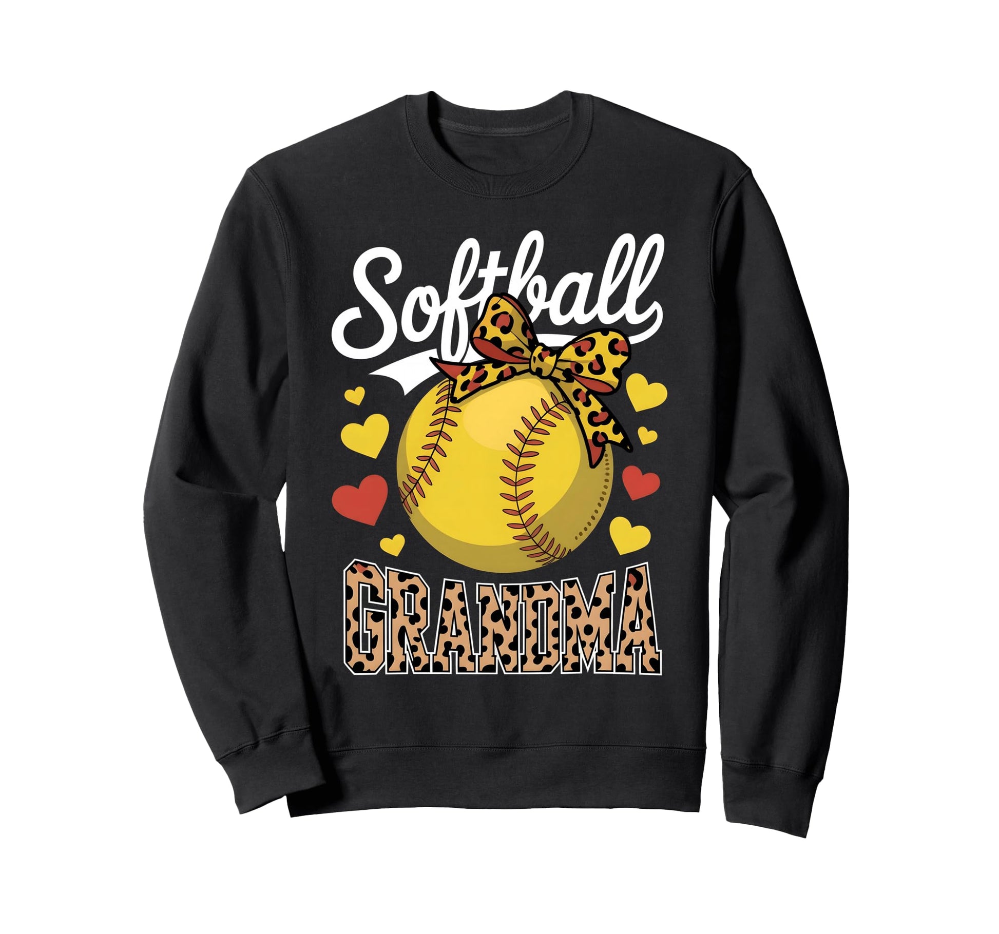 Softball Grandma Headband Leopard Sweatshirt - Trendy Graphic for Adults - T-Shirt, Sweatshirt, Hoodie