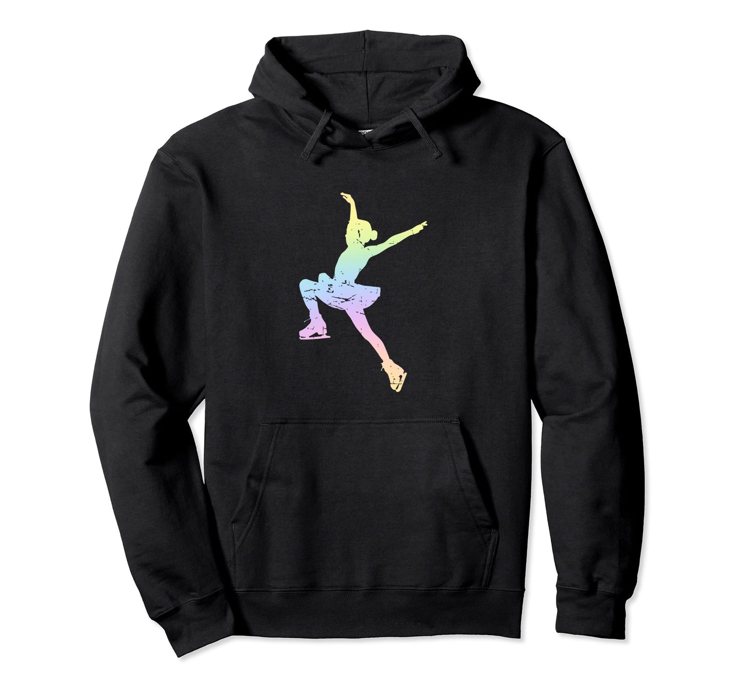 Pastel Rainbow Female Figure Skating Hoodie - Custom Art Print for Adults - T-Shirt, Sweatshirt, Hoodie
