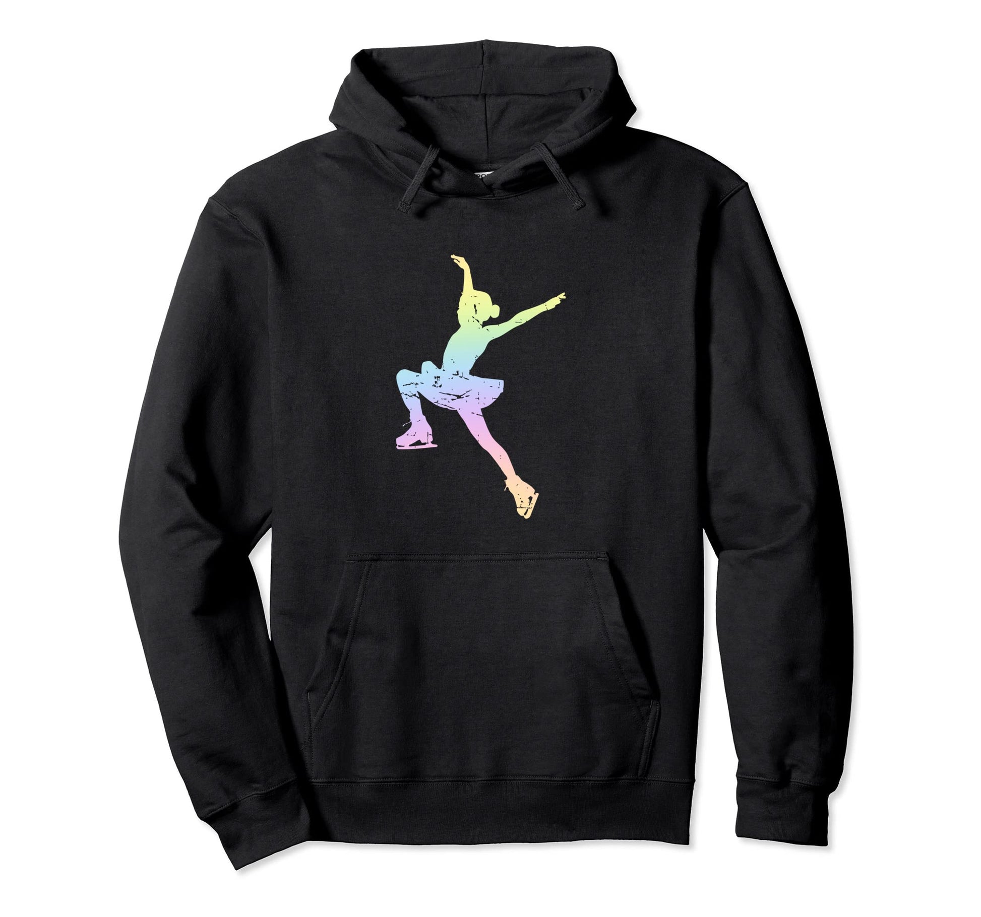 Pastel Rainbow Female Figure Skating Hoodie - Custom Art Print for Adults - T-Shirt, Sweatshirt, Hoodie