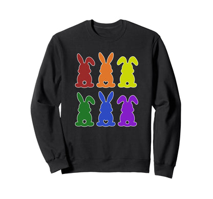 Easter Bunny Trendy Rainbow Gay Pride Sweatshirt - Streetwear Style Unisex - T-Shirt, Sweatshirt, Hoodie