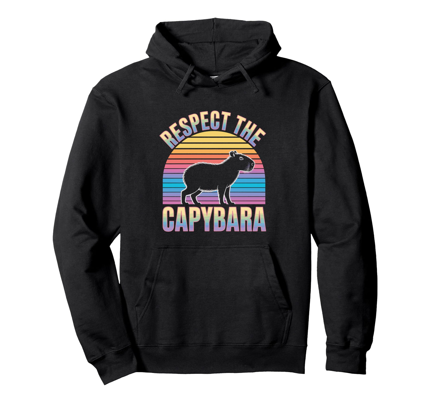 Respect Capybara Rainbow Hoodie - Fun Novelty Design Men Women - T-Shirt, Sweatshirt, Hoodie