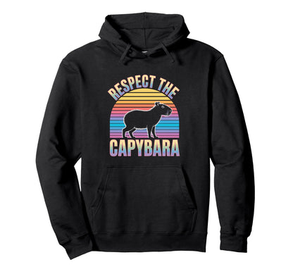 Respect Capybara Rainbow Hoodie - Fun Novelty Design Men Women - T-Shirt, Sweatshirt, Hoodie