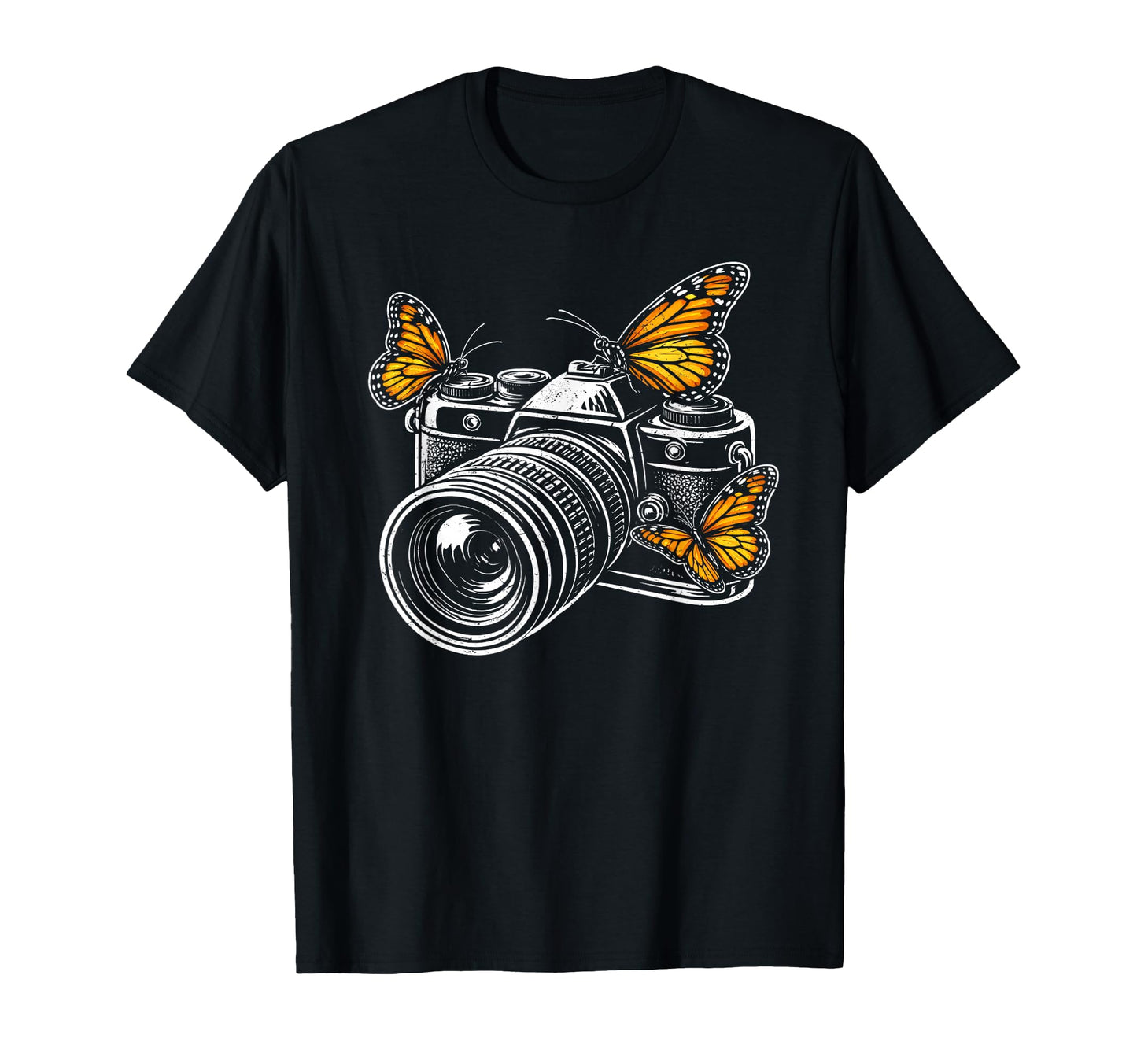 Camera Monarch Butterfly Photographer T-Shirt - Novelty Apparel Men Women - T-Shirt, Sweatshirt, Hoodie