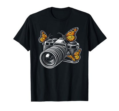 Camera Monarch Butterfly Photographer T-Shirt - Novelty Apparel Men Women - T-Shirt, Sweatshirt, Hoodie