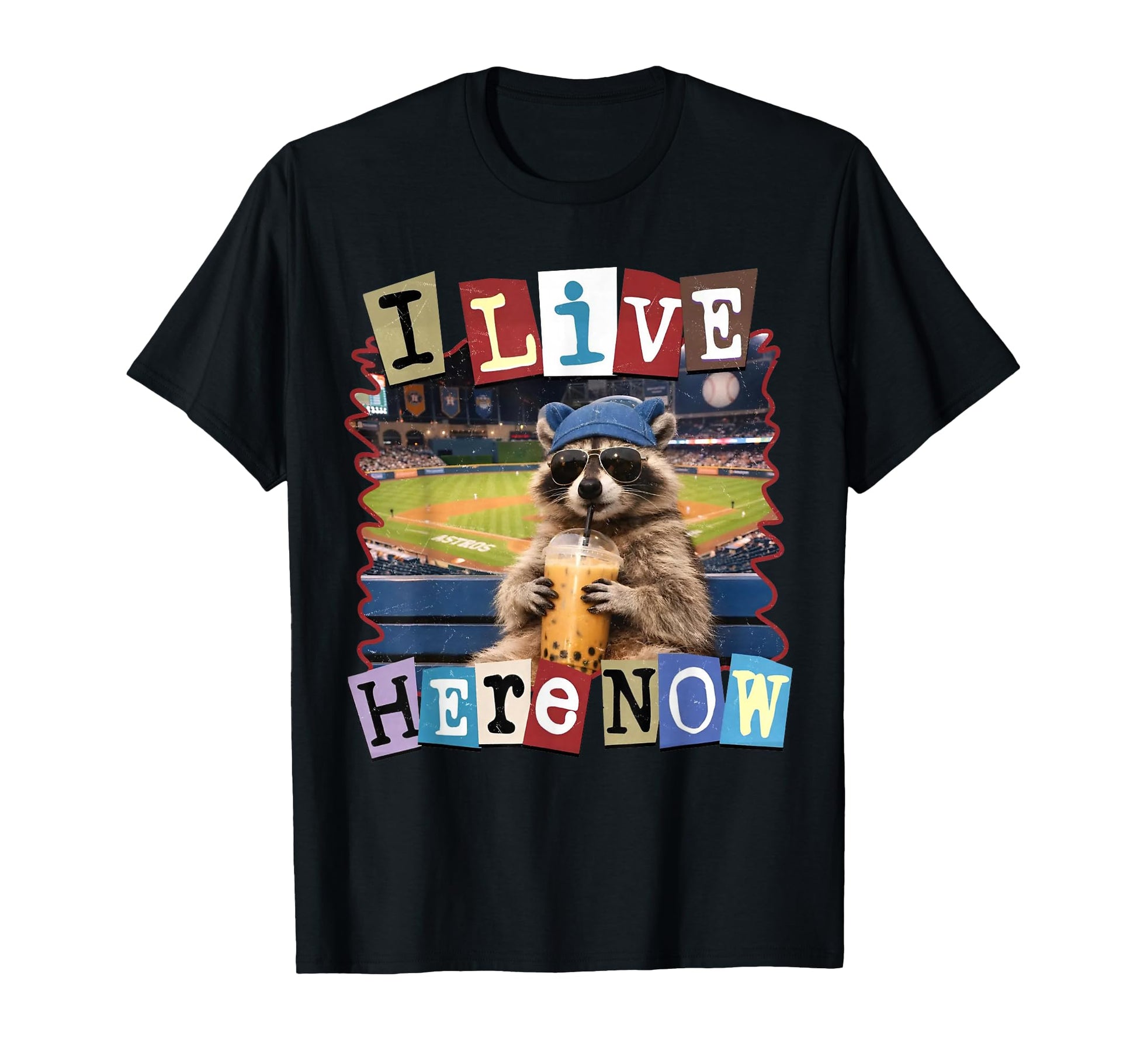 I Live Here Now Baseball Ballfield T-Shirt - Fun Novelty Design for Adults - T-Shirt, Sweatshirt, Hoodie