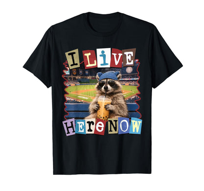 I Live Here Now Baseball Ballfield T-Shirt - Fun Novelty Design for Adults - T-Shirt, Sweatshirt, Hoodie