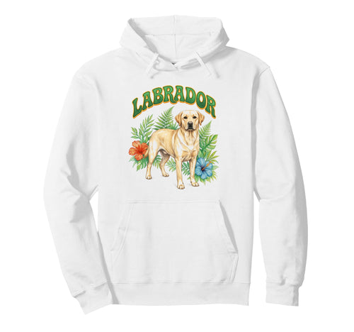 Labrador Retriever Groovy Floral Hoodie - Custom Art Print Men Women - T-Shirt, Sweatshirt, Hoodie