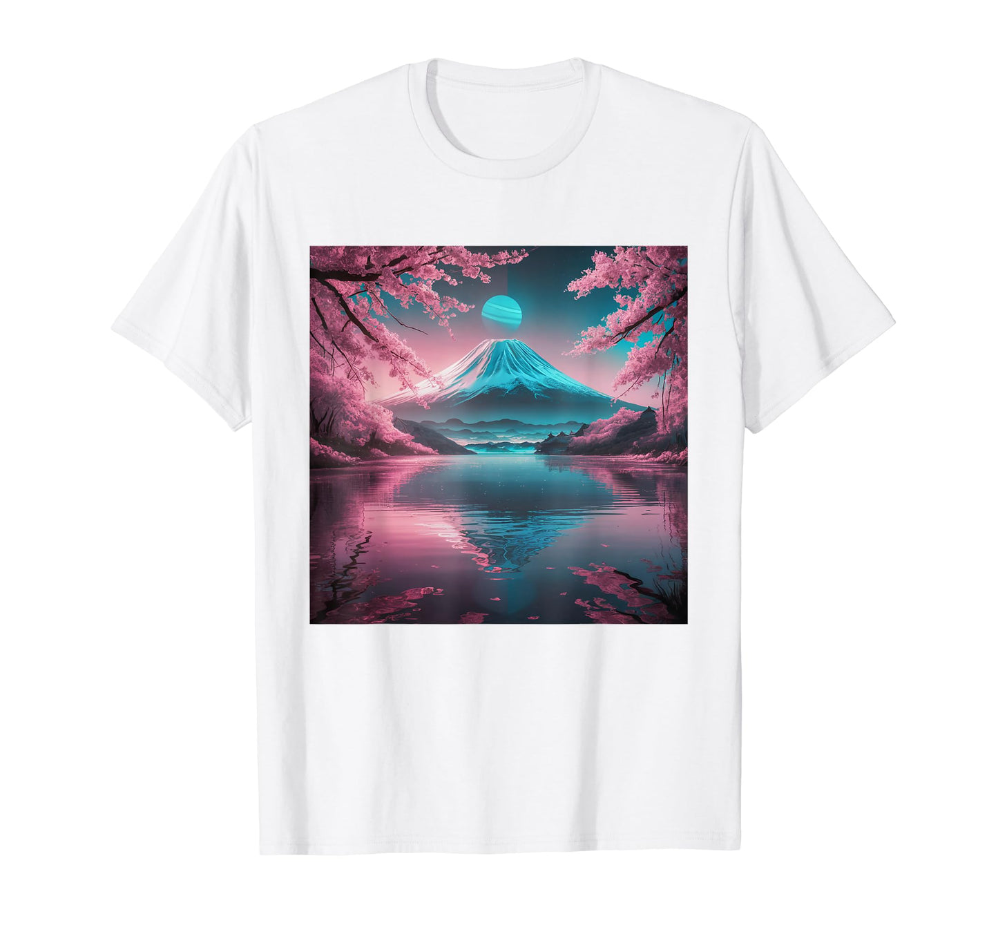 Vaporwave Aesthetic Fuji Japanese T-Shirt - Casual Everyday Wear for Adults - T-Shirt, Sweatshirt, Hoodie
