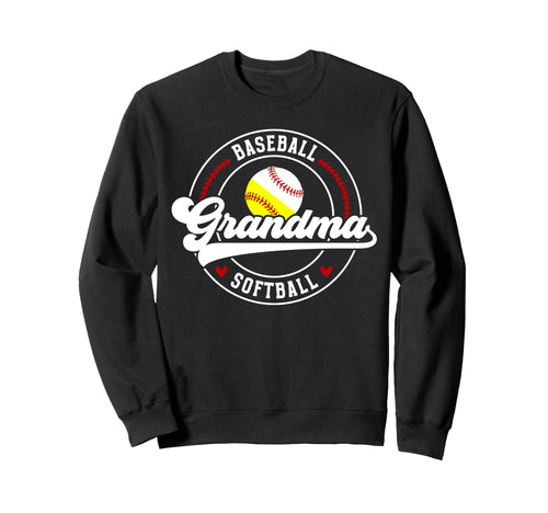 Baseball Softball Grandma Softball Sweatshirt - Trendy Graphic for Adults - T-Shirt, Sweatshirt, Hoodie