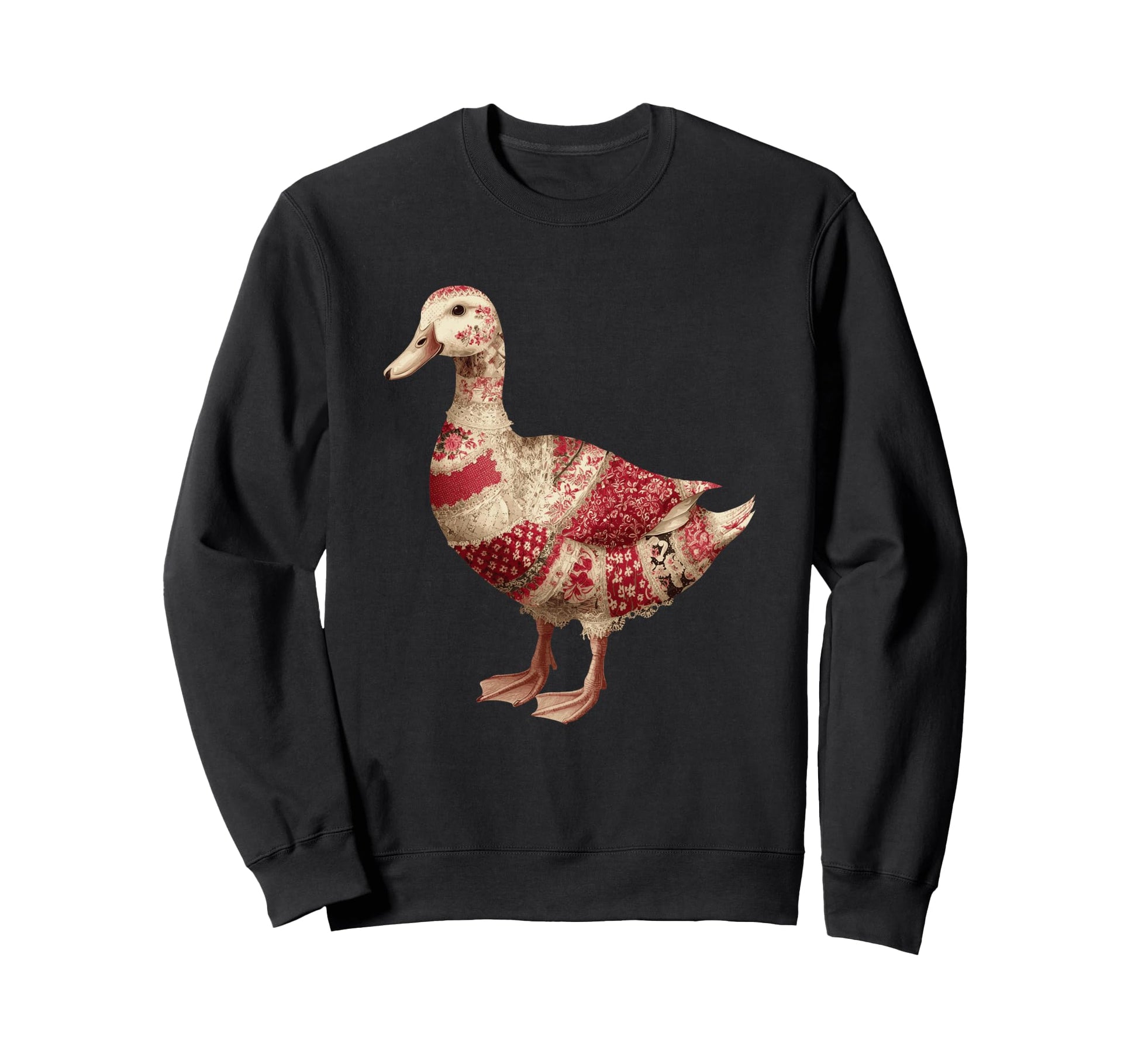 Country Patchwork Duck Floral Sweatshirt - Custom Art Print Unisex - T-Shirt, Sweatshirt, Hoodie