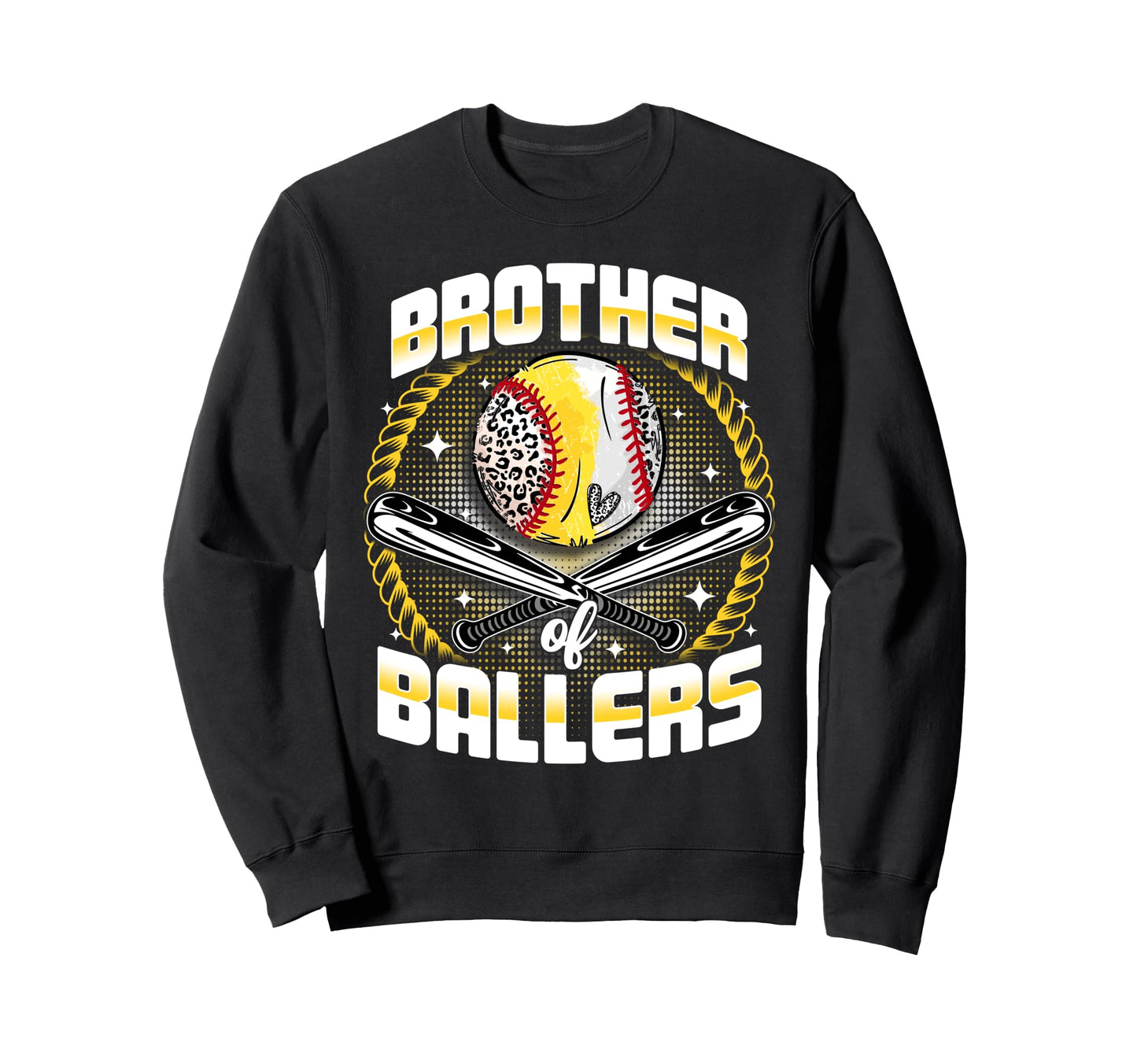 Baseball Softball Brother Ballers Sweatshirt - Graphic Print for Adults - T-Shirt, Sweatshirt, Hoodie