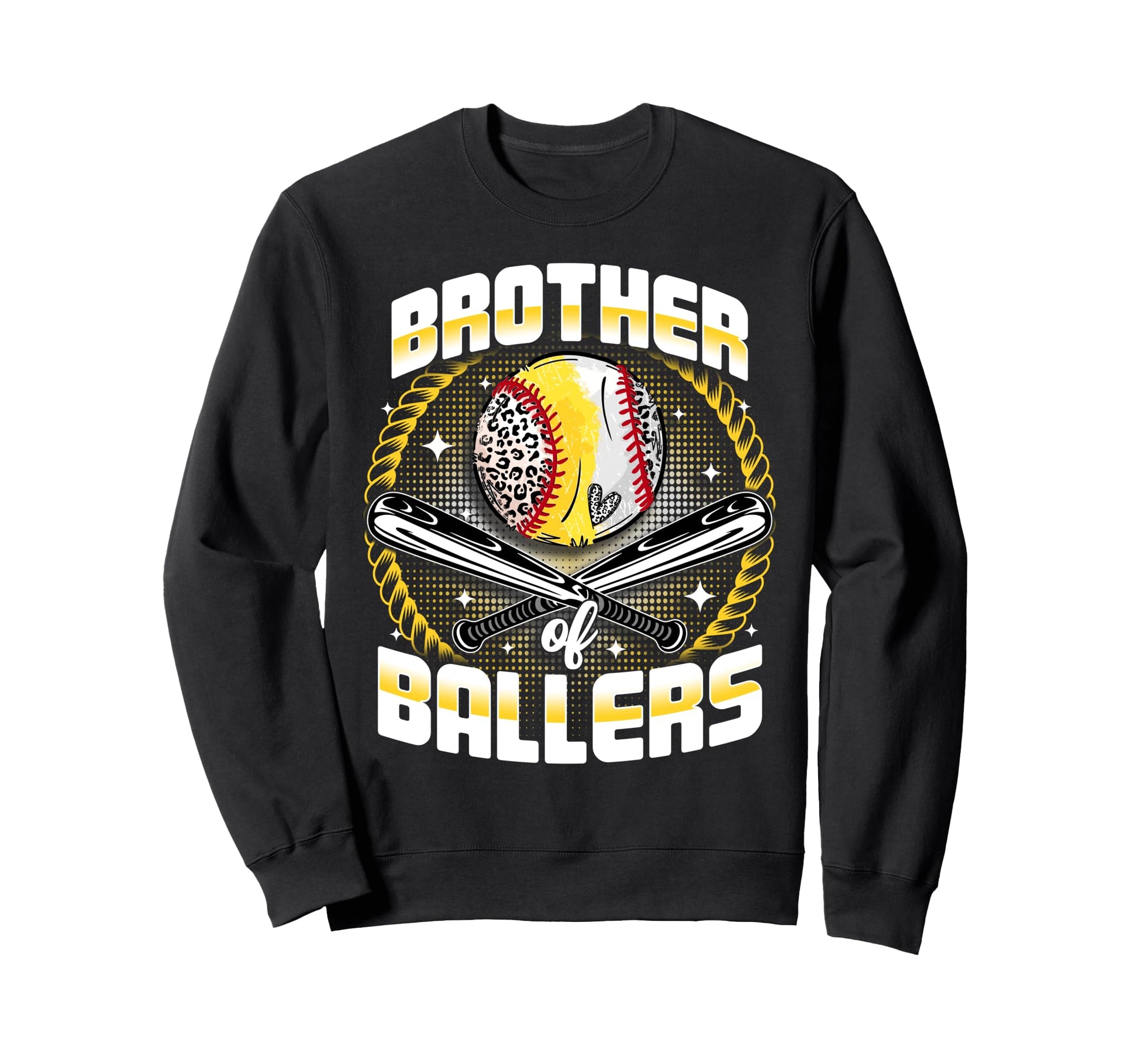 Baseball Softball Brother Ballers Sweatshirt - Graphic Print for Adults - T-Shirt, Sweatshirt, Hoodie