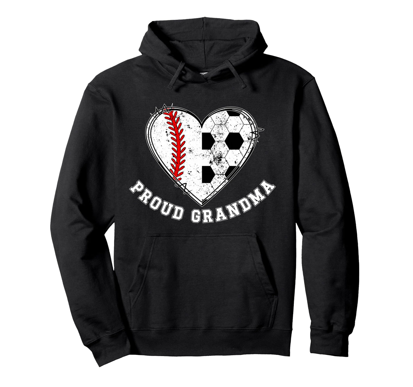 Proud Soccer Baseball Grandma Baseball Hoodie - Trendy Graphic for Adults - T-Shirt, Sweatshirt, Hoodie