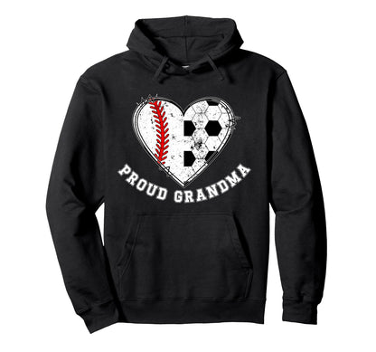 Proud Soccer Baseball Grandma Baseball Hoodie - Trendy Graphic for Adults - T-Shirt, Sweatshirt, Hoodie
