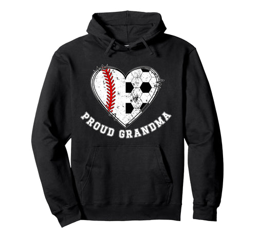 Proud Soccer Baseball Grandma Baseball Hoodie - Trendy Graphic for Adults - T-Shirt, Sweatshirt, Hoodie