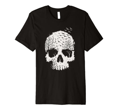 Skull Nature Forest Gothic Grunge Punk Y2K T-Shirt - Graphic Print Unisex - T-Shirt, Sweatshirt, Hoodie