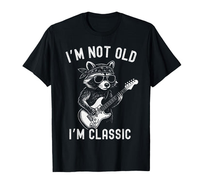 Im Not Old Im Funny Raccoon Guitar Rock T-Shirt - Custom Art Print Unisex - T-Shirt, Sweatshirt, Hoodie