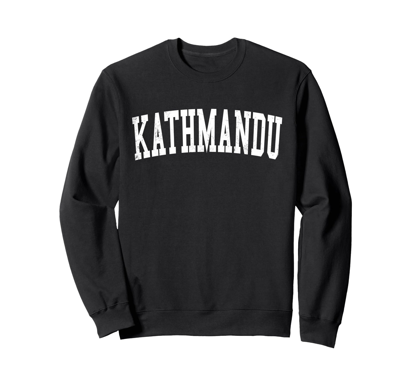 Kathmandu Nepal Distressed White Sweatshirt - Custom Art Print Unisex - T-Shirt, Sweatshirt, Hoodie