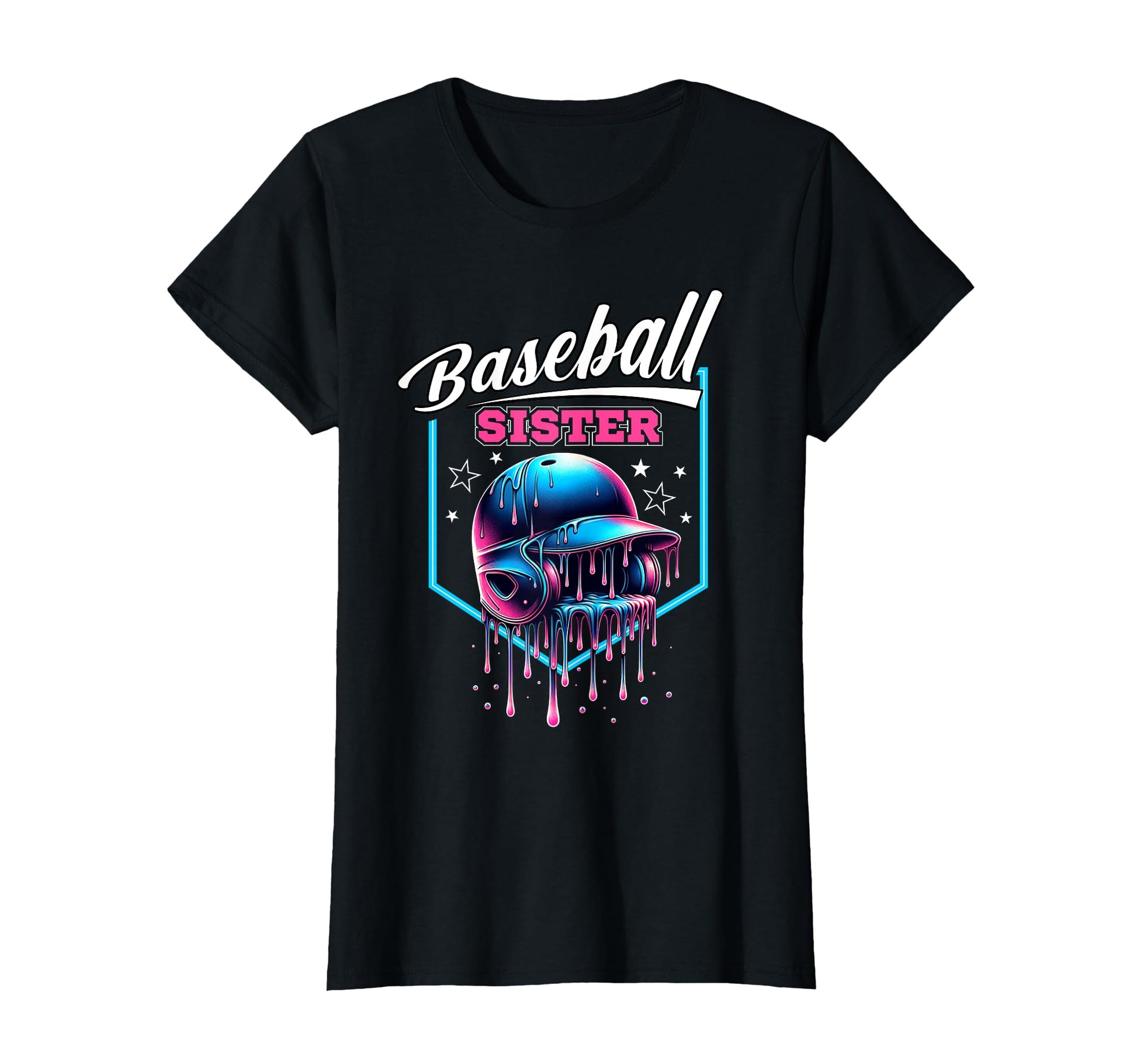 Baseball Sister Baseball Drip Ice Cream T-Shirt - Trendy Graphic Unisex - T-Shirt, Sweatshirt, Hoodie