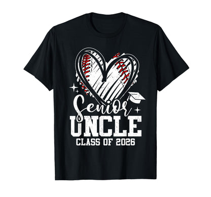 Senior Uncle Class 2026 Baseball T-Shirt - Trendy Graphic Unisex - T-Shirt, Sweatshirt, Hoodie