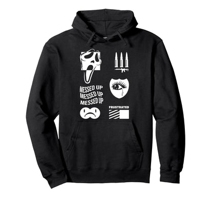 Messed Up Frustrated Sad Aesthetic Edgy Hoodie - Aesthetic Graphic Unisex - T-Shirt, Sweatshirt, Hoodie