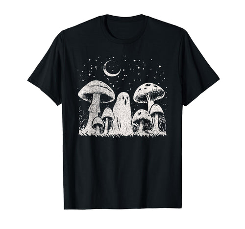 Halloween Mushroom Ghost Grunge 90 T-Shirt - Custom Art Print for Adults - T-Shirt, Sweatshirt, Hoodie