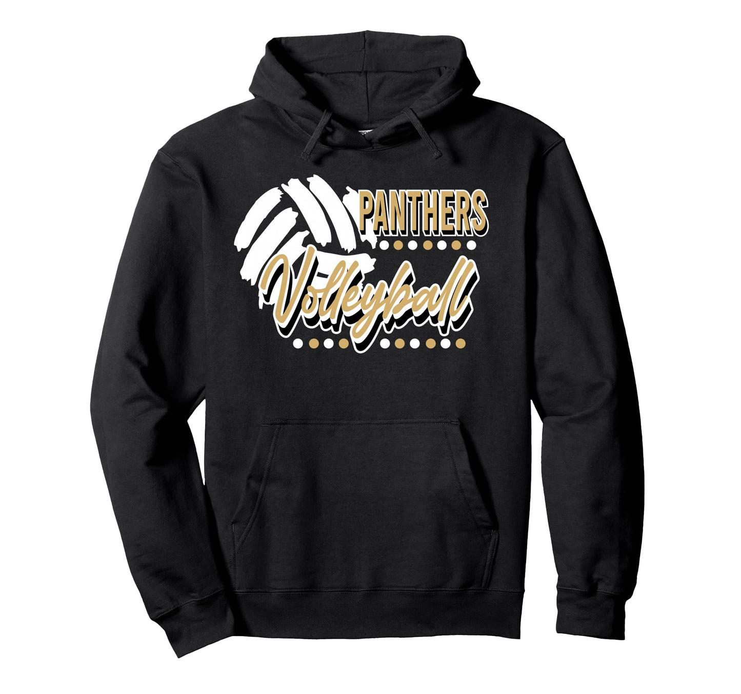 Gold Panthers Volleyball Mom Game Day Hoodie - Trendy Graphic Unisex - T-Shirt, Sweatshirt, Hoodie