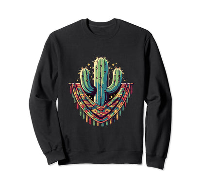 Cactus Serape Succulent Plant Sweatshirt - Custom Art Print Men Women - T-Shirt, Sweatshirt, Hoodie