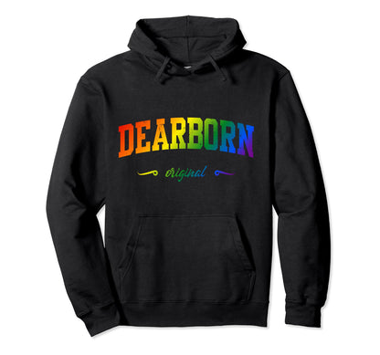 Dearborn Michigan Lgbtqai Rainbow Hoodie - Aesthetic Graphic Unisex - T-Shirt, Sweatshirt, Hoodie