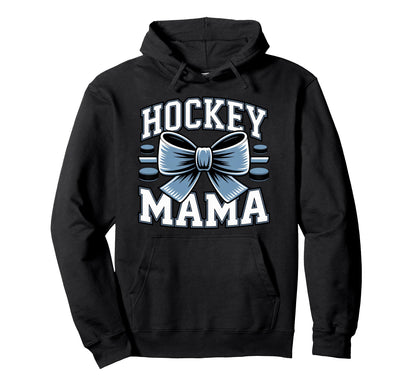 Hockey Mama Coquette Bow Game Day Hockey Hoodie - Graphic Print Men Women - T-Shirt, Sweatshirt, Hoodie