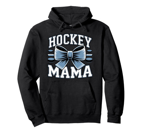 Hockey Mama Coquette Bow Game Day Hockey Hoodie - Graphic Print Men Women - T-Shirt, Sweatshirt, Hoodie