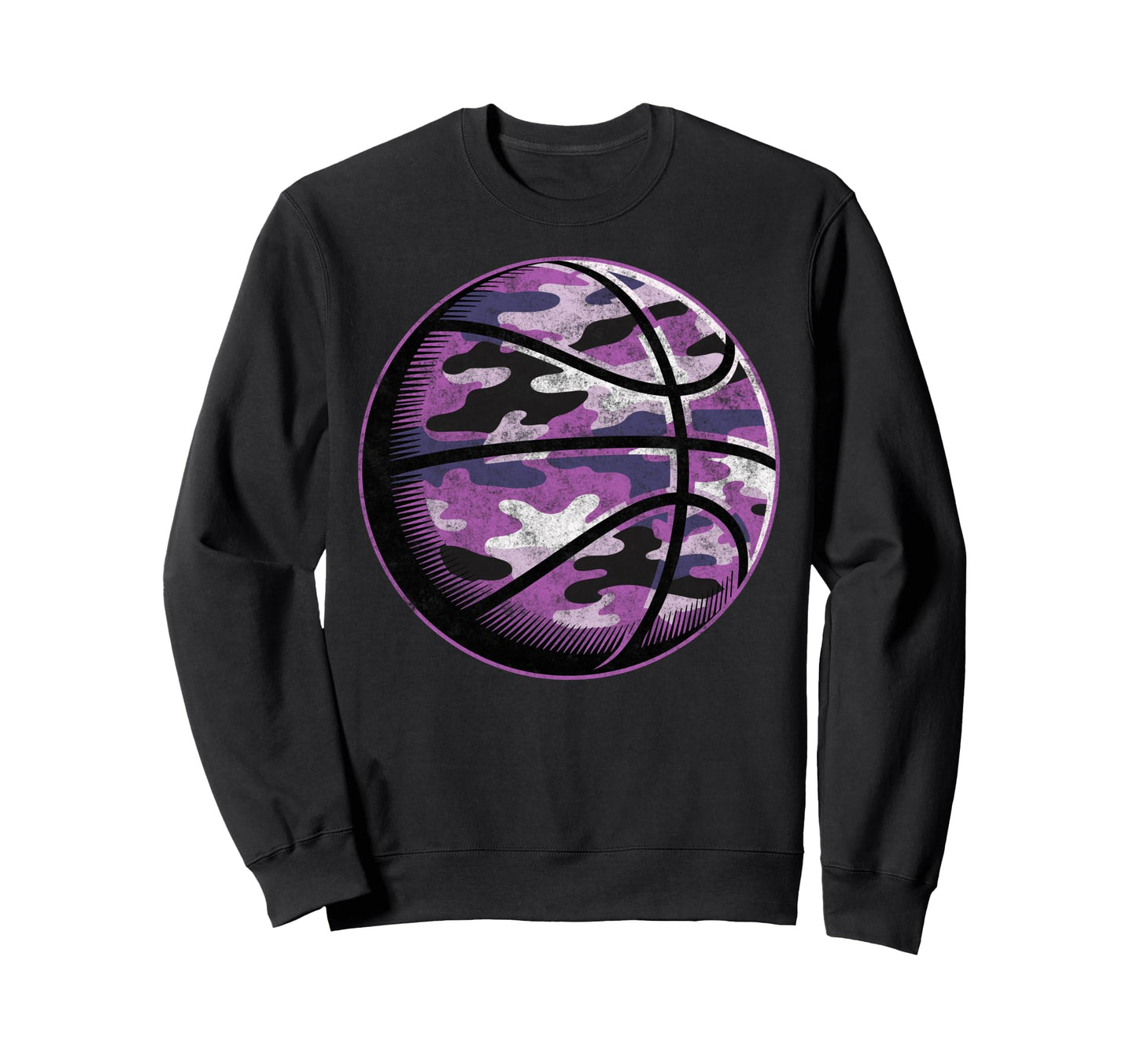 Camouflage Basketball Ball Sweatshirt - Unique Graphic for Adults - T-Shirt, Sweatshirt, Hoodie