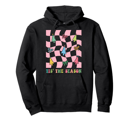 Boho Trees Bow Ribbons Checkered Hoodie - Unique Graphic Men Women - T-Shirt, Sweatshirt, Hoodie