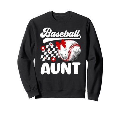 Baseball Aunt Baseball Player Auntie Sweatshirt - Unique Graphic Unisex - T-Shirt, Sweatshirt, Hoodie