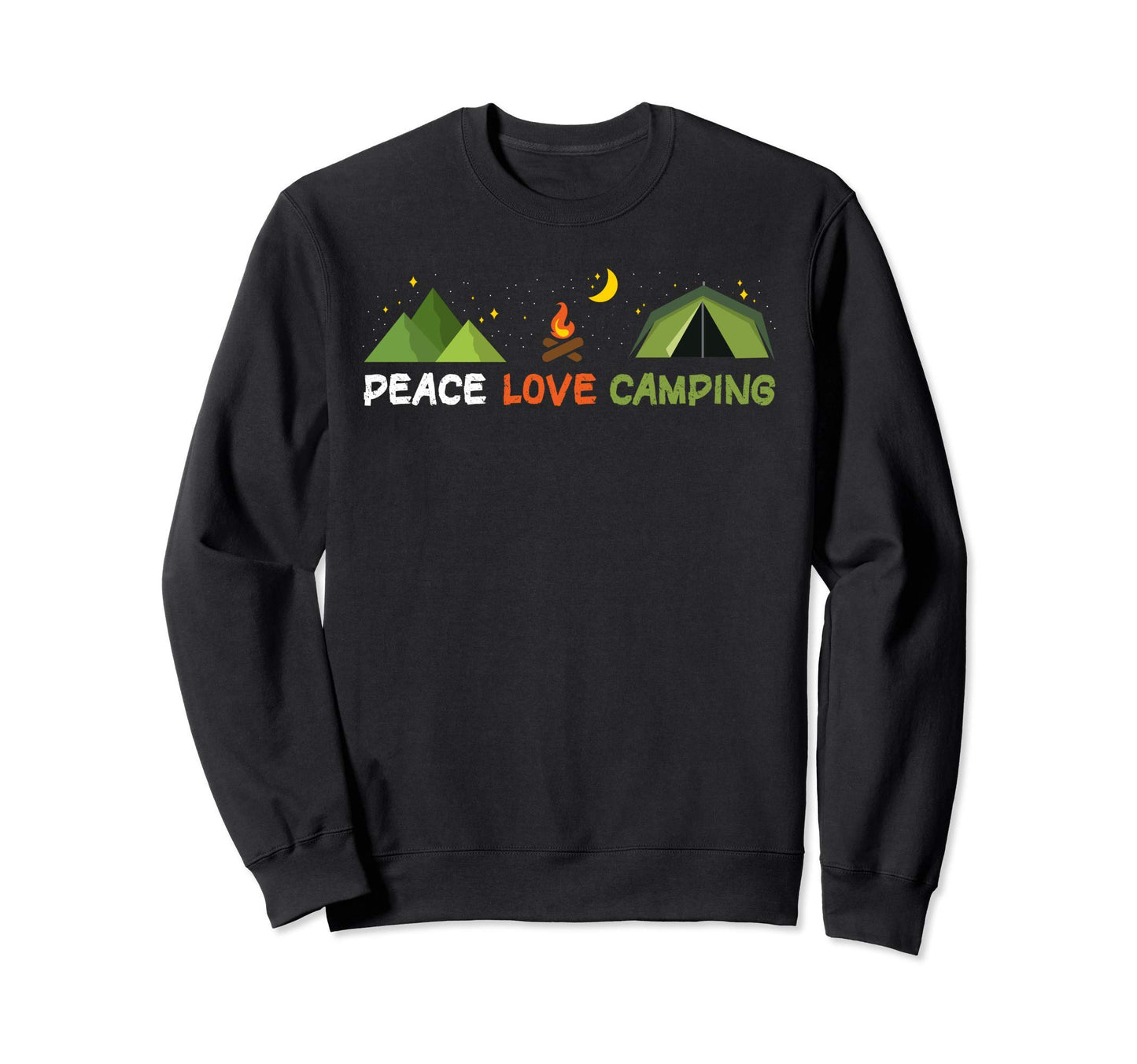 Peace Love Camping Sweatshirt - Minimalist Print for Adults - T-Shirt, Sweatshirt, Hoodie