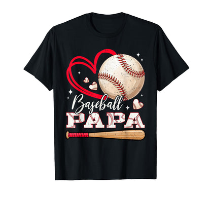 Baseball Papa Family Matching T-Shirt - Custom Art Print for Adults - T-Shirt, Sweatshirt, Hoodie