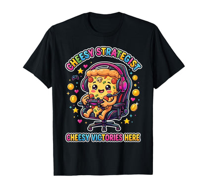 Cheesy Strategist Pizza Gamer Dad T-Shirt - Custom Art Print Men Women - T-Shirt, Sweatshirt, Hoodie