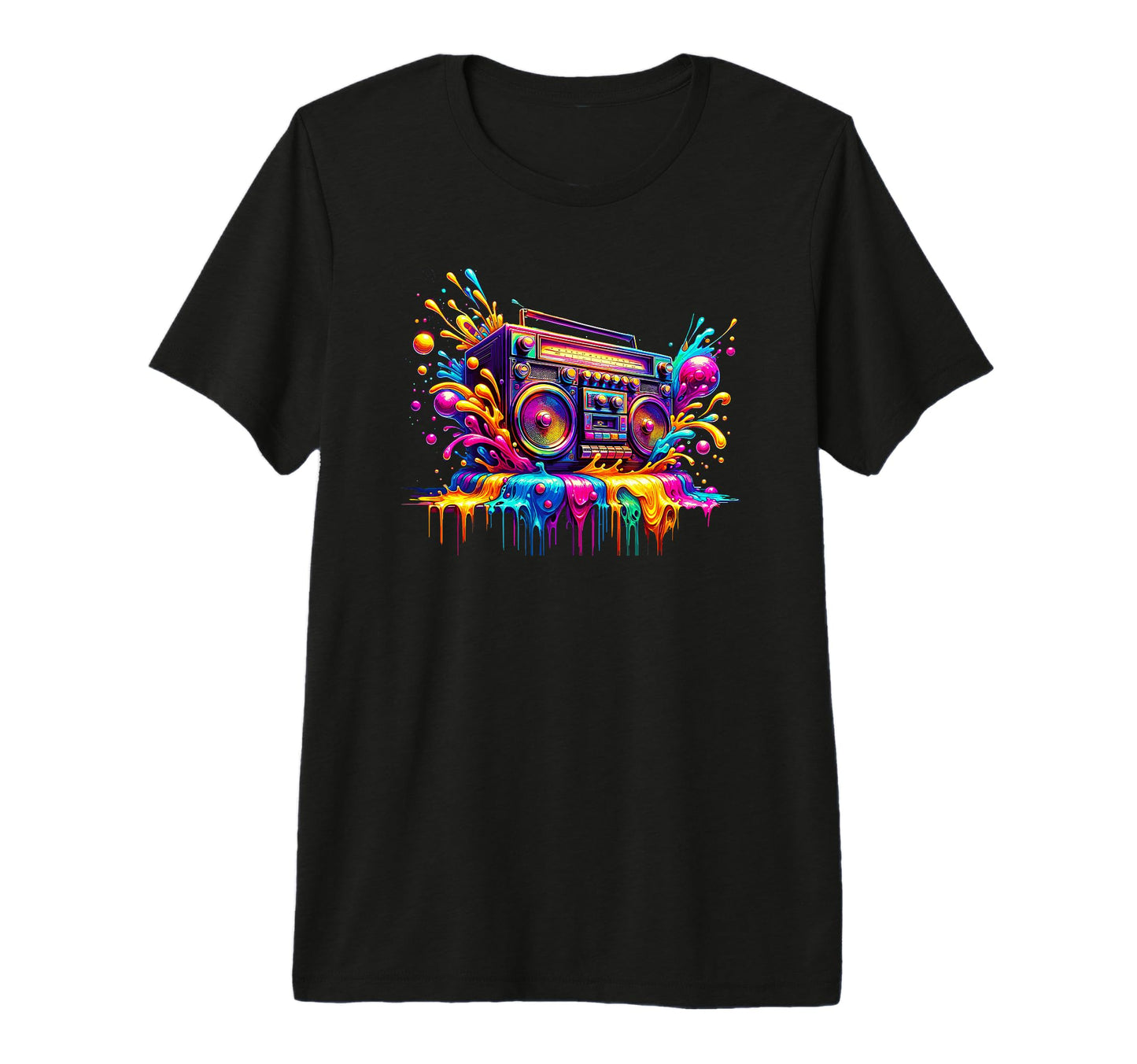Splash Art Boombox Old School 80S Music T-Shirt - Minimalist Print Unisex - T-Shirt, Sweatshirt, Hoodie
