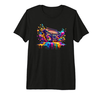 Splash Art Boombox Old School 80S Music T-Shirt - Minimalist Print Unisex - T-Shirt, Sweatshirt, Hoodie