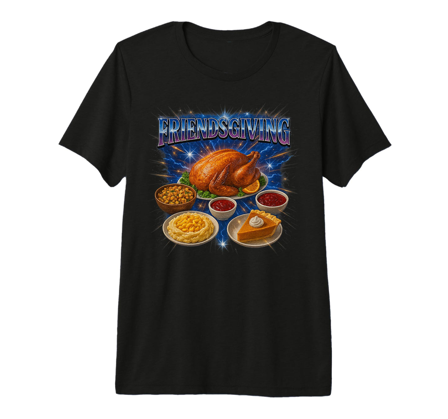 Awesome Friendsgiving 90S 2000S Hip Hop T-Shirt - Graphic Print for Adults - T-Shirt, Sweatshirt, Hoodie